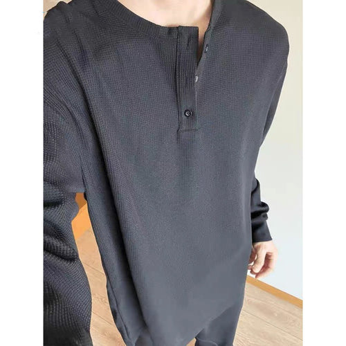 Men's long sleeve t-shirt in textured fabric Lune London
