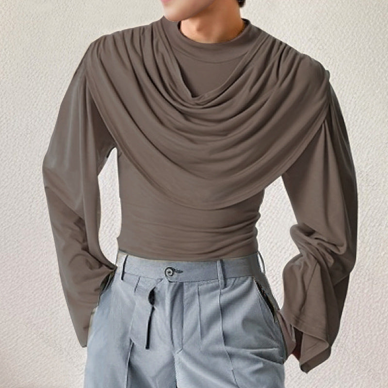 Women Elegant Blouse with Drapes and Wide Sleeves Lune London