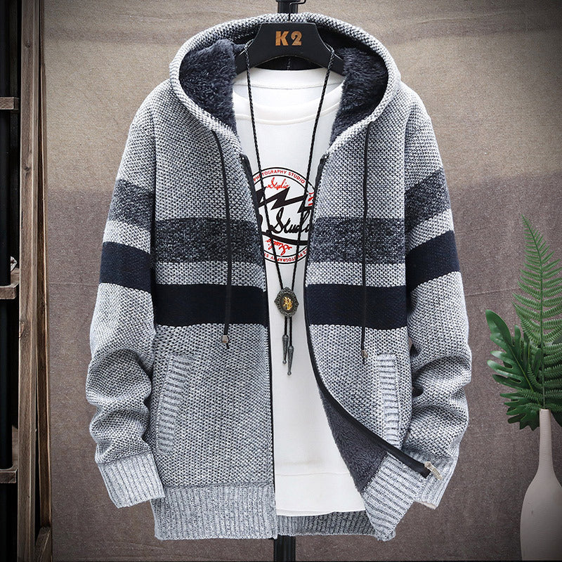 Men's knit jacket with hood and pockets Lune London