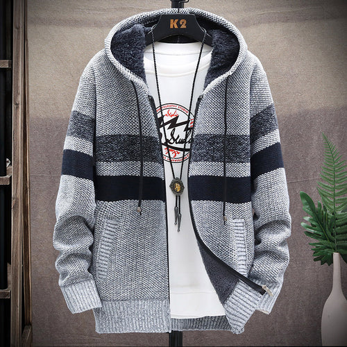 Men's knit jacket with hood and pockets Lune London