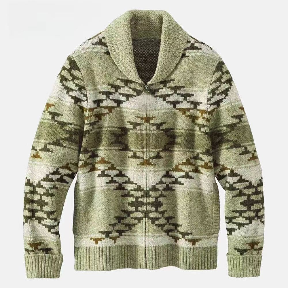 Ladies comfortable vest with high collar and geometric pattern Lune London