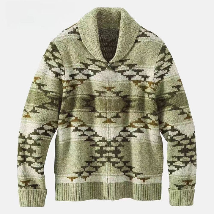 Ladies comfortable vest with high collar and geometric pattern Lune London