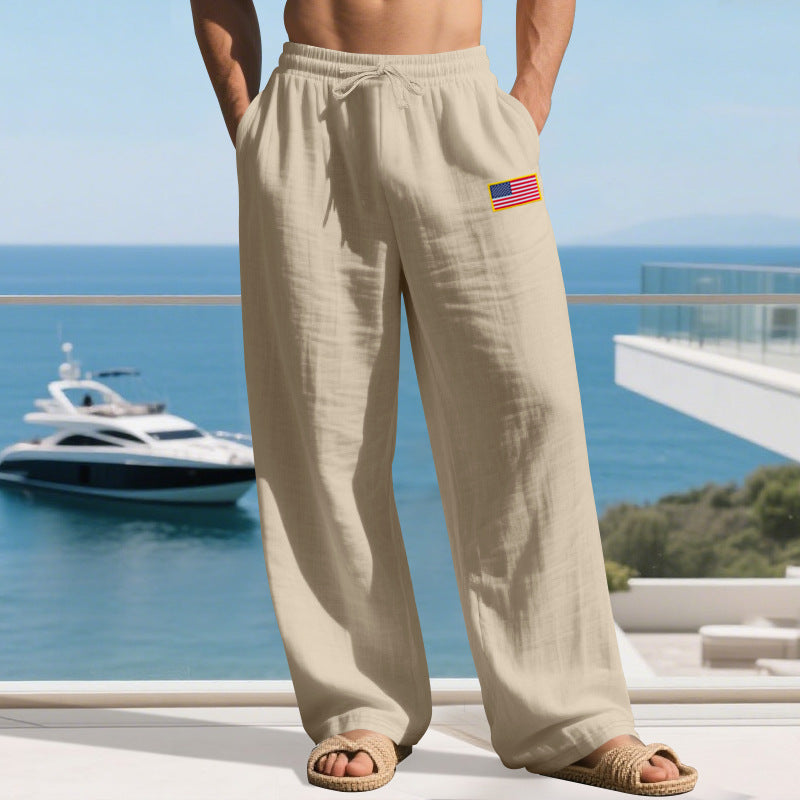 Casual beach pants for men with elastic waistband and side pockets Lune London