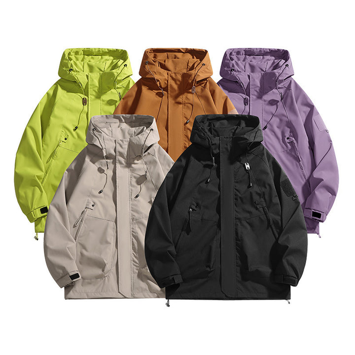 Women's waterproof outdoor jacket with adjustable hood and breathable inserts Lune London