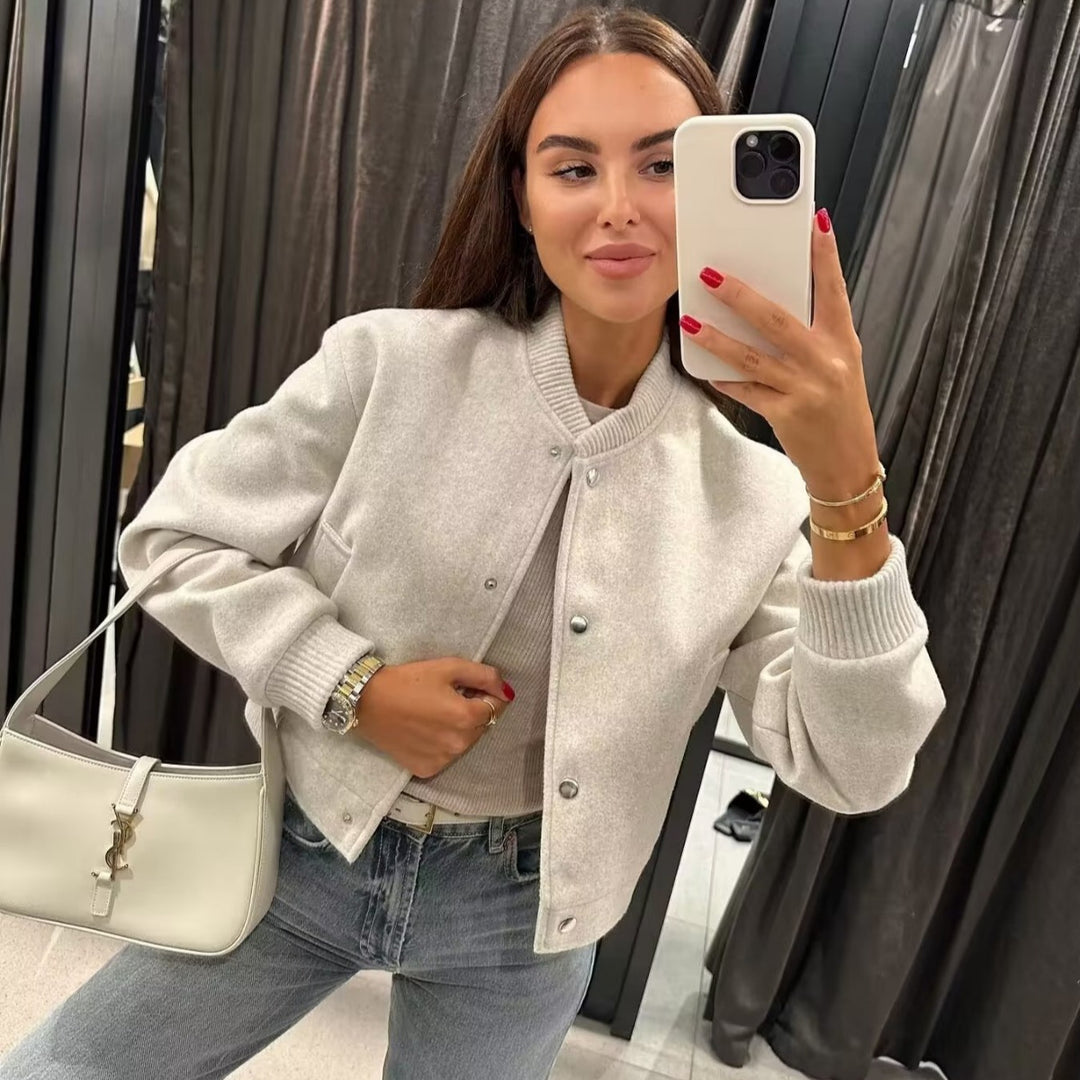 Women’s button sports jacket with practical pockets Lune London