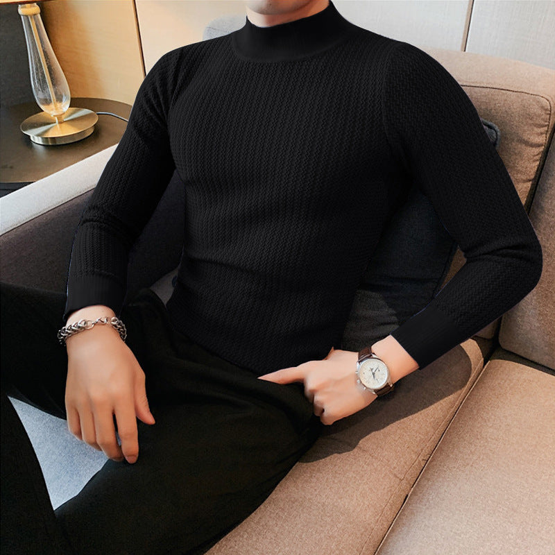 Ladies Elegant Long Sleeve Blouse in Textured Fabric and High Collar Lune London