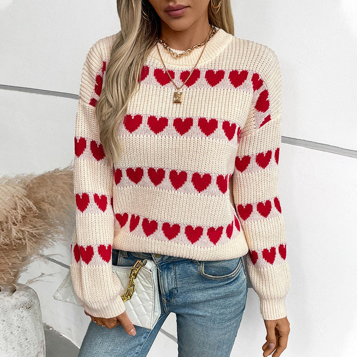 Comfortable women's sweater with heart pattern Lune London