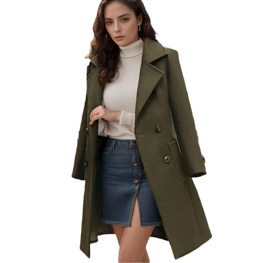 Oversized wool trench coat for women with double-breasted buttons Lune London