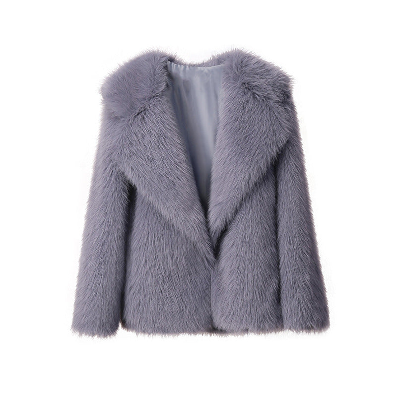 Ladies oversized luxurious faux fur coat Lune London