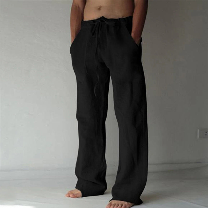 Casual linen pants for men with elastic waist and practical side pockets Lune London