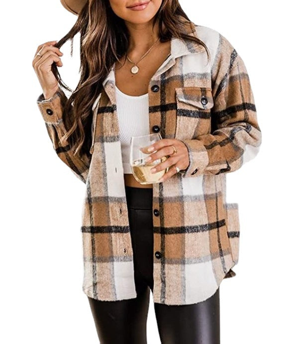 Ladies Plaid Flannel Shirt Lune London