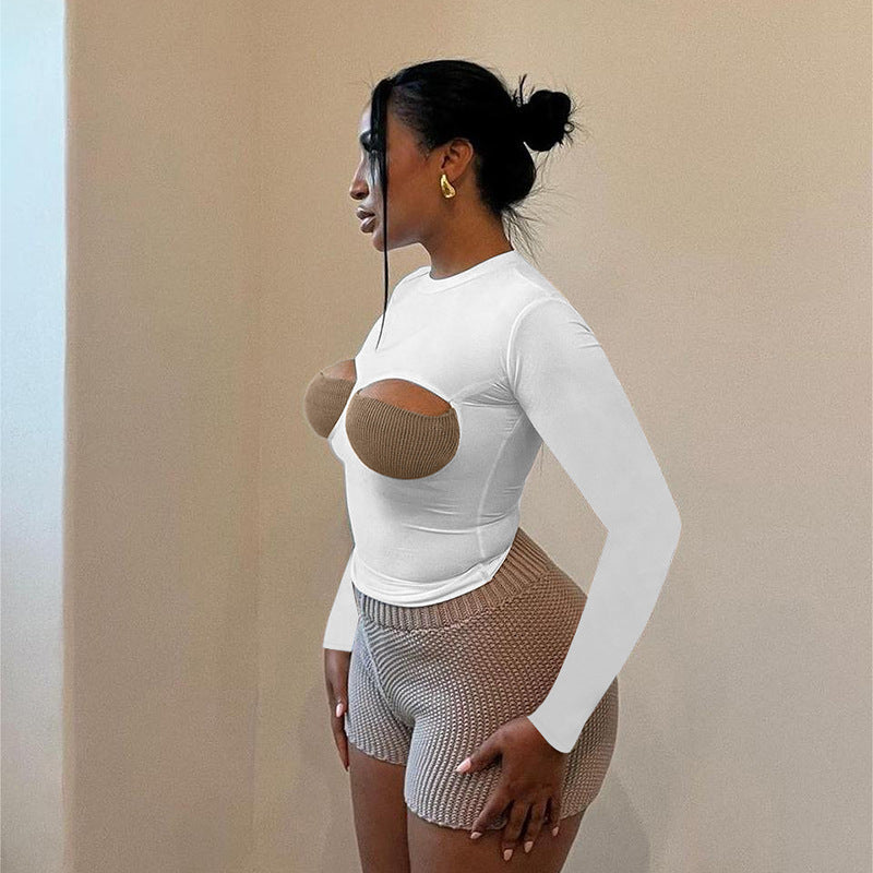 Ladies Cut-Out Long Sleeve Body Lune London