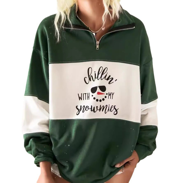 Women's sweatshirt with high collar and playful graphic print Lune London