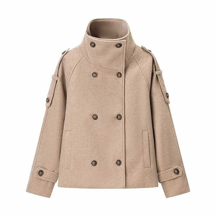 Ladies elegant quilted coat with stand-up collar and practical pockets Lune London