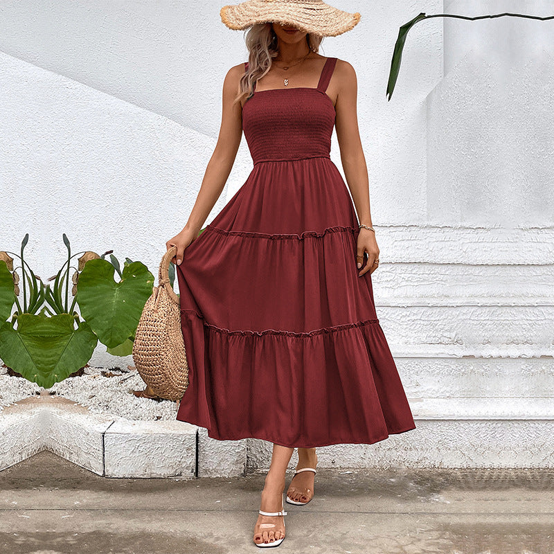 Women’s tiered dress with gathered top Lune London