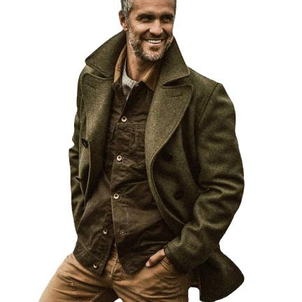 Elegant wool coat for men with double-breasted buttons and soft inner lining Lune London