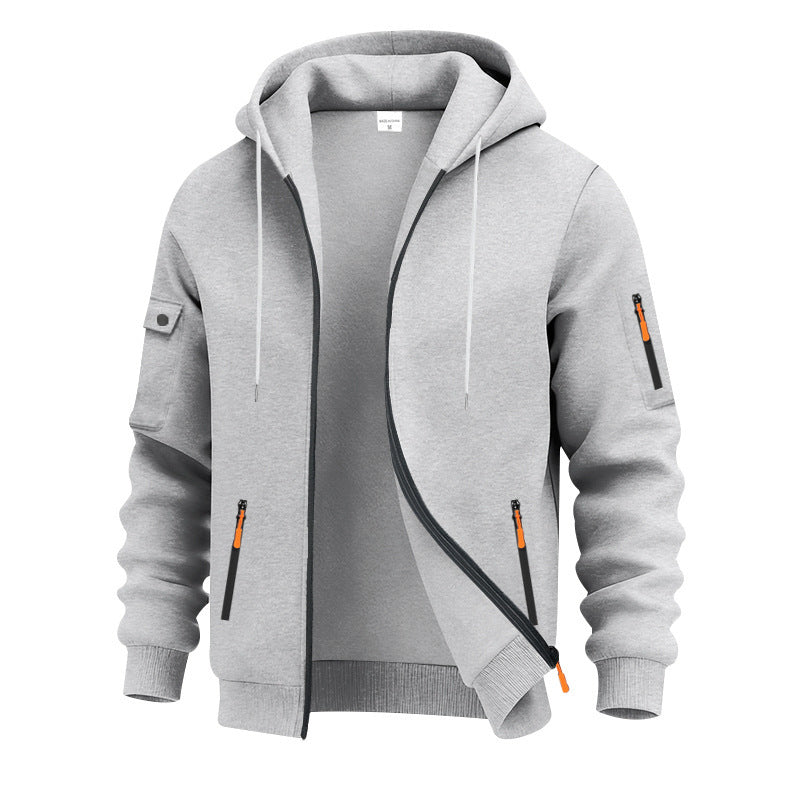 Men's sporty hoodie with functional zip pockets Lune London