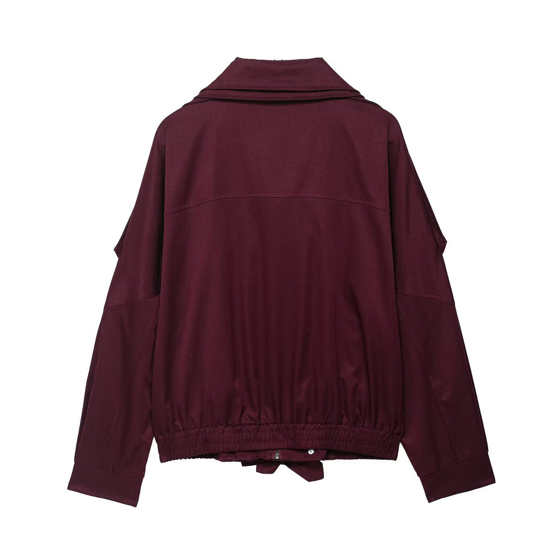 Modest transition jacket for ladies with side zipper and adjustable drawstring Lune London