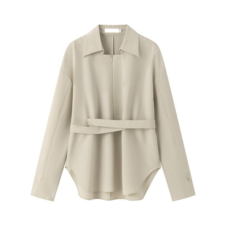 Trendy women's blouse with asymmetric cut and elegant waist Lune London