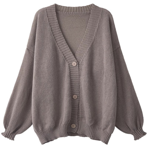 Ladies Cozy Knit Pullover with Voluminous Sleeves and Button Details Lune London