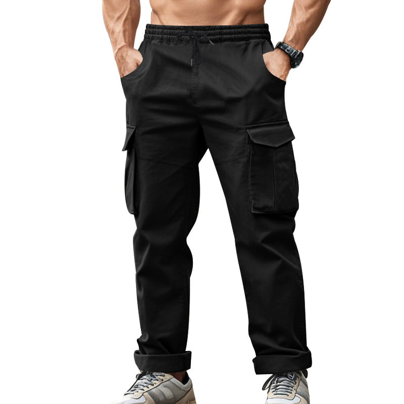 Men's cargo pants with functional side pockets and elastic waistband Lune London