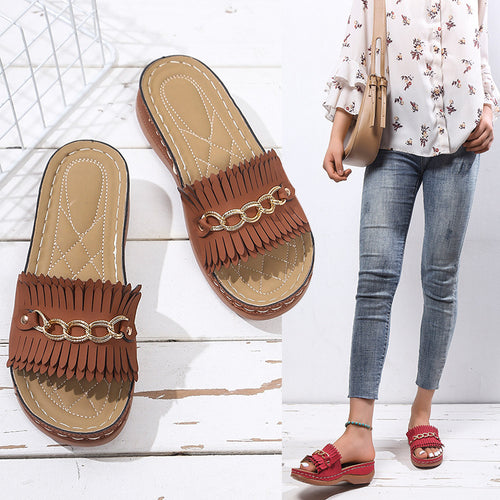 Ladies Fringe Slides Lune London