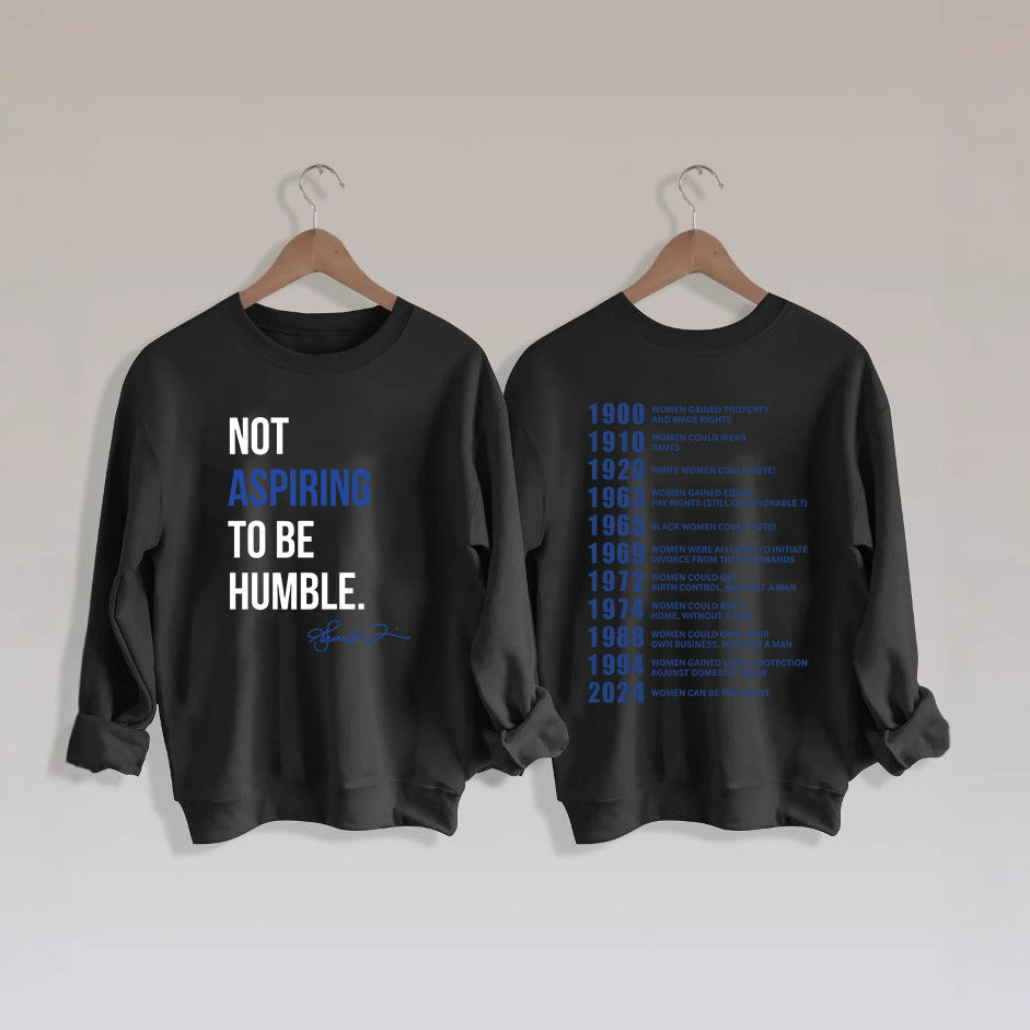 Sweat-shirt pour femmes avec lettrage inspirant et motif historique Chic & Stil