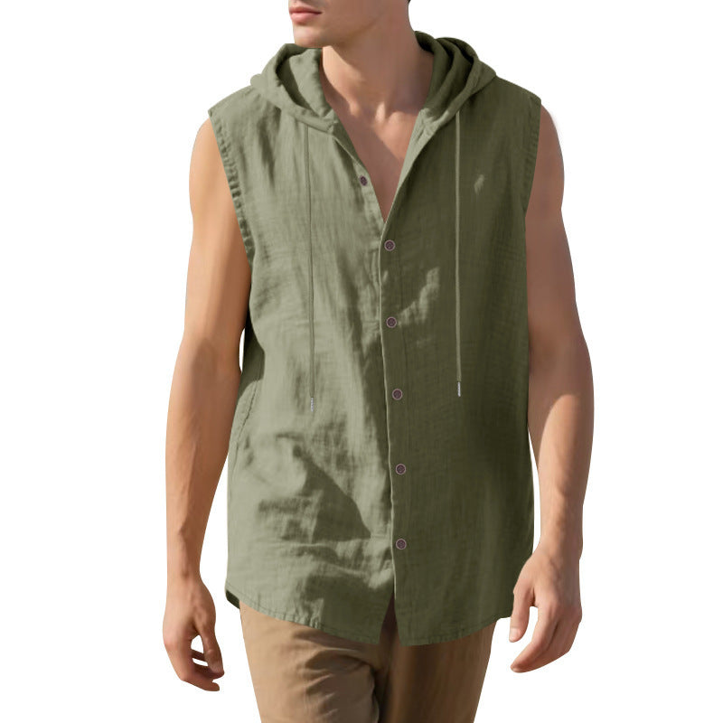 Men's tank top with hood in lightweight fabric Lune London