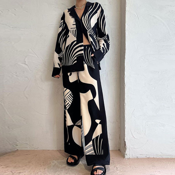 Ensemble en tissu à la mode pour femmes avec motif graphique Chic & Stil