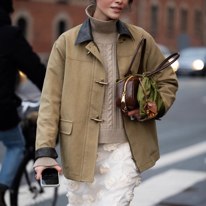 Women’s work jacket durable with a stylish collar and practical pockets Lune London