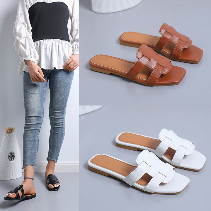 Chic and stylish slip-on sandals for women with wide straps