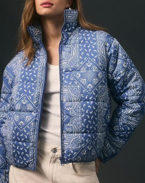 Paisley patterned quilted jacket for women Lune London