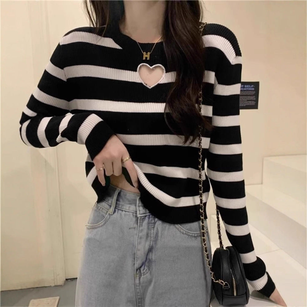 Pull femme facile d'entretien avec col en forme de cœur Chic & Stil
