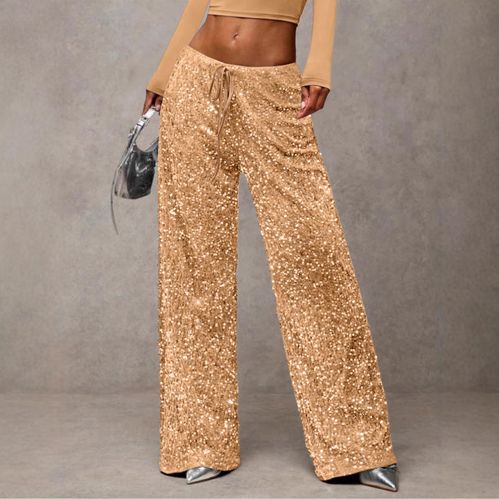 Pantalons palazzo extravagants pour femmes avec embellissement de paillettes Chic & Stil