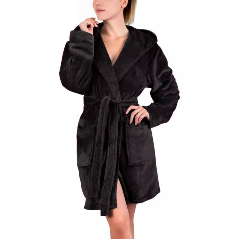Women's Bathrobe Made Of Soft Microfiber Fabric Lune London
