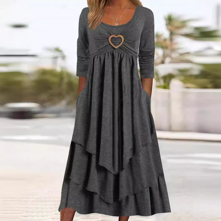 Casual layer dress for women with heart-shaped detail and pockets Lune London