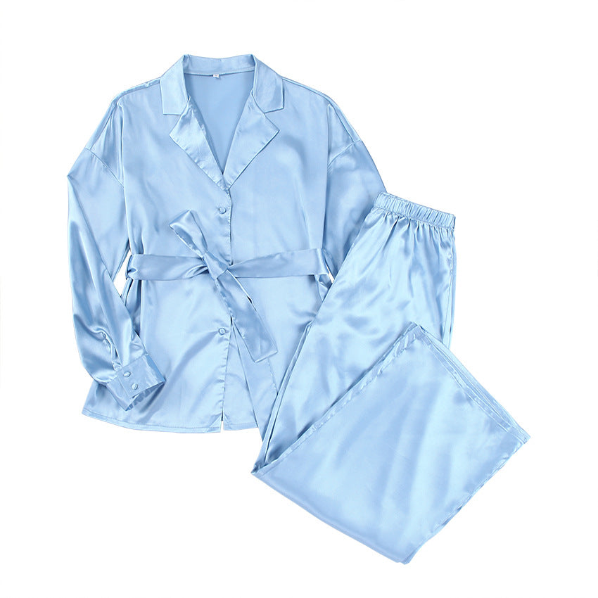Ladies Luxurious Satin Suit Set with Loose Fit and Chic Fashion Details