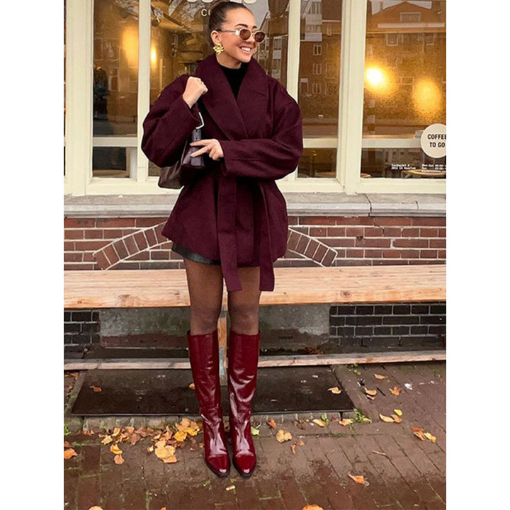 Women Oversized Comfortable Coat with Wide Collar Lune London