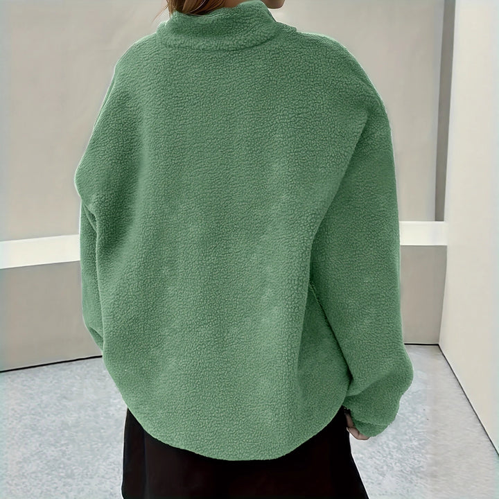 Cozy fleece sweater for ladies with a high collar and zipper Lune London
