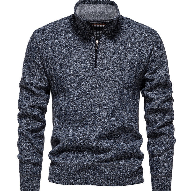 Men's sweater with high collar and zipper Lune London