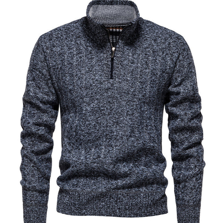 Men's sweater with high collar and zipper Lune London