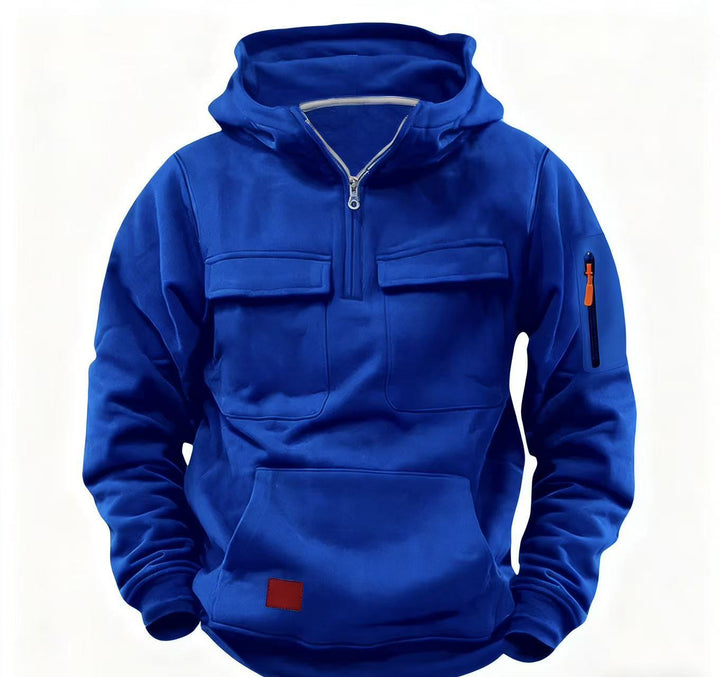Functional hooded jacket for men with zipper and practical pockets Lune London