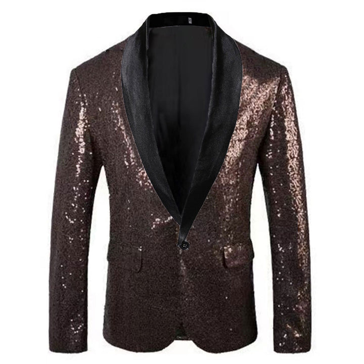 Ladies Bl sparkling blazer with black lapels Lune London