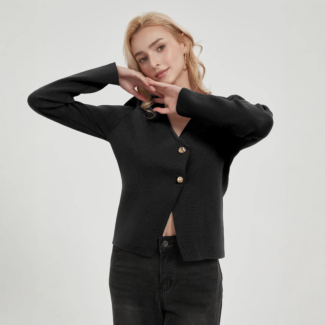 Lune London Women's Knit Jacket with Elegant Button Details