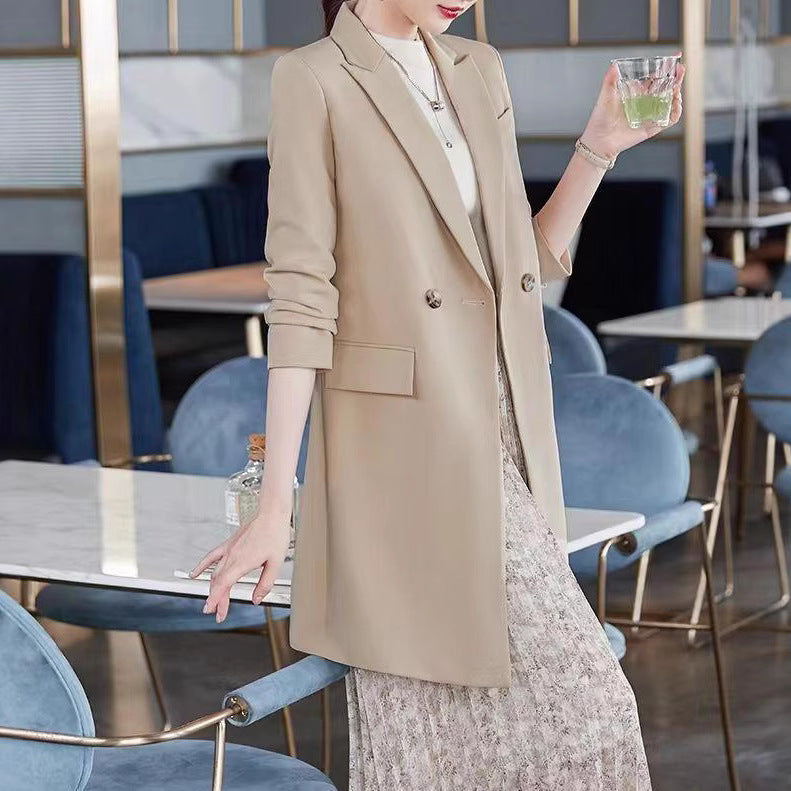 Blazer long pour femmes avec patte de boutonnage double Chic & Stil