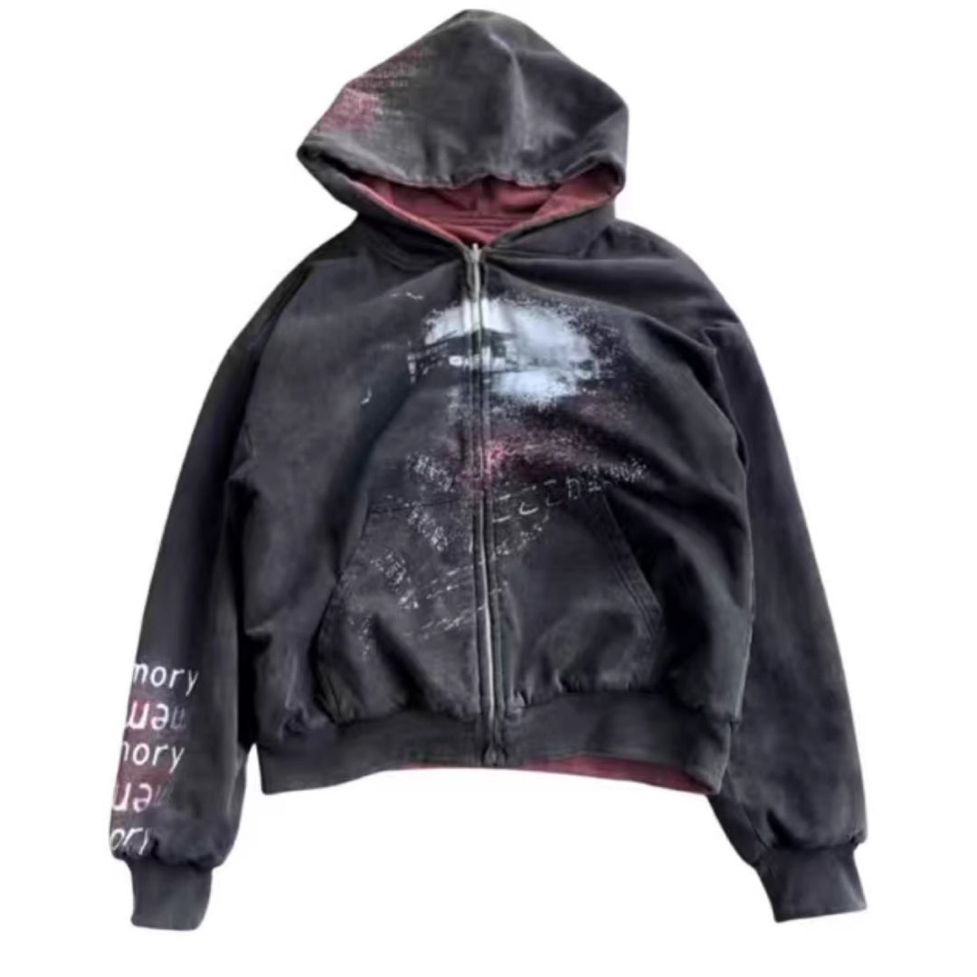 Veste hoodie décontractée pour femmes avec motif graphique imprimé et poches latérales Chic & Stil