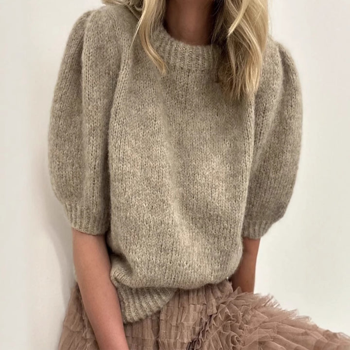 Soft knit pullover with puff sleeves for women Lune London
