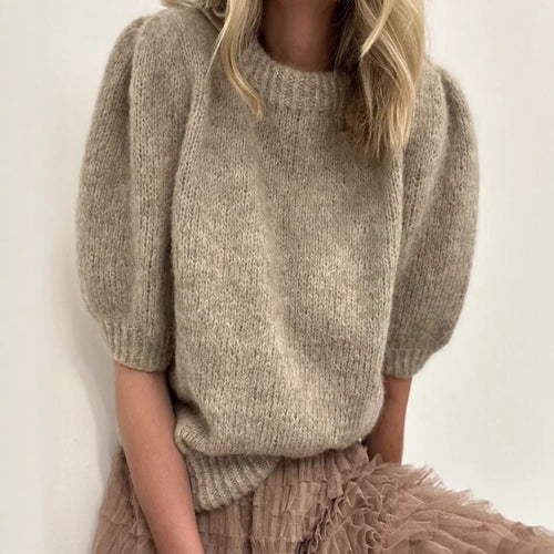 Soft knit pullover with puff sleeves for women Lune London