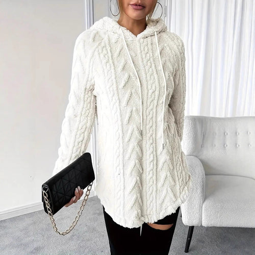 Ladies pleasant fleece pullover with hood and structured design Lune London