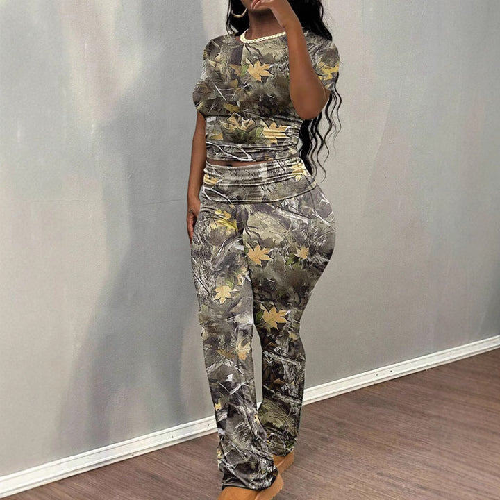 Ladies Camouflage Print Lounge Set Lune London